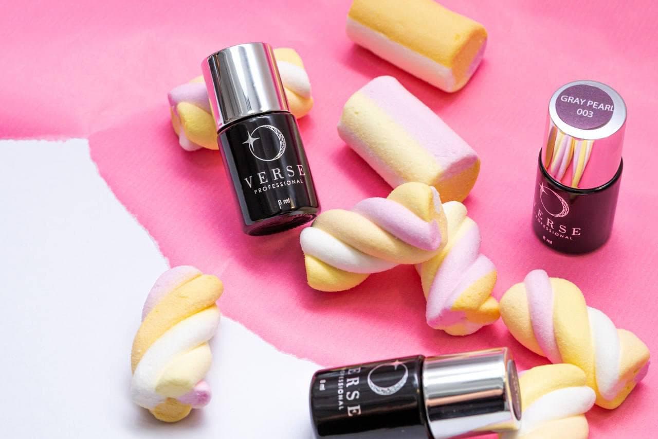 Kolekce Gray Pearl — gel laky VERSE, 4 odstíny